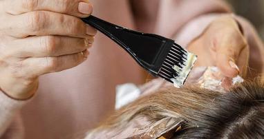Root hair coloring with treatment and blow-dry 